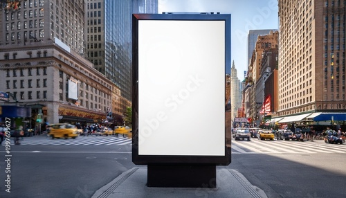 mockup of an empty billboard in times square new york city