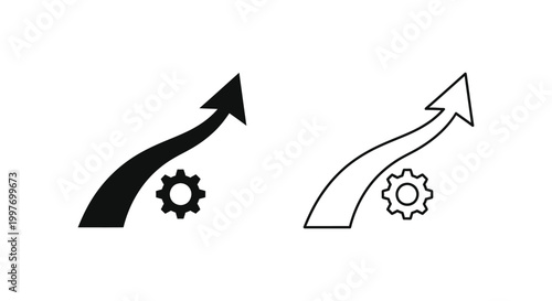 Optimize Growth with Gear & Arrow: Performance Improvement Strategies Vector