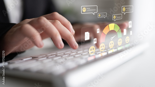 Cuadro en lienzo A concept of customer feedback analysis and satisfaction reporting