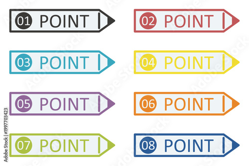 イラスト素材：ポイント,重要,チェック,注目,注意,数字