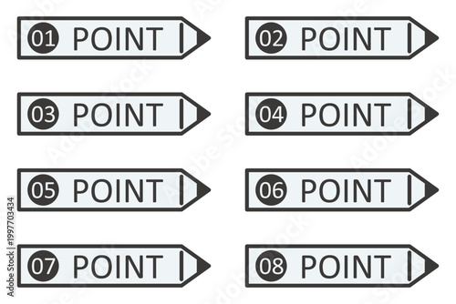 イラスト素材：ポイント,重要,チェック,注目,注意,数字
