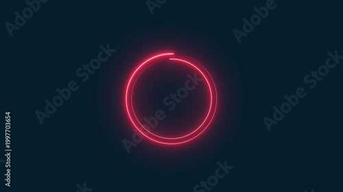 Abstract circle saber light color red frame animation.