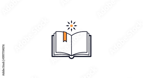 An open book with a lightbulb moment.