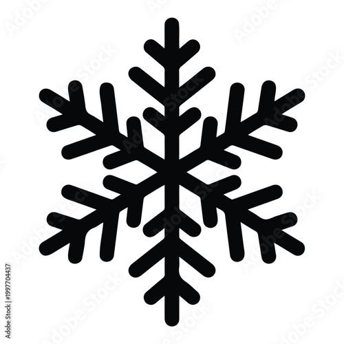 Snowflake vector illustration silhouette isolated on white background.