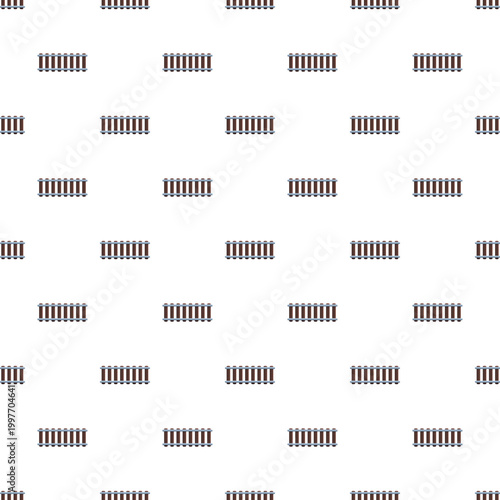 Railroad track elements repeating to create a seamless transportation background