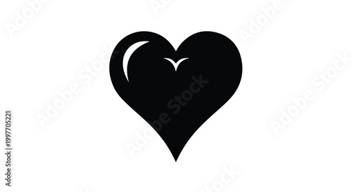 Heart shape love icon for social media likes and favorites