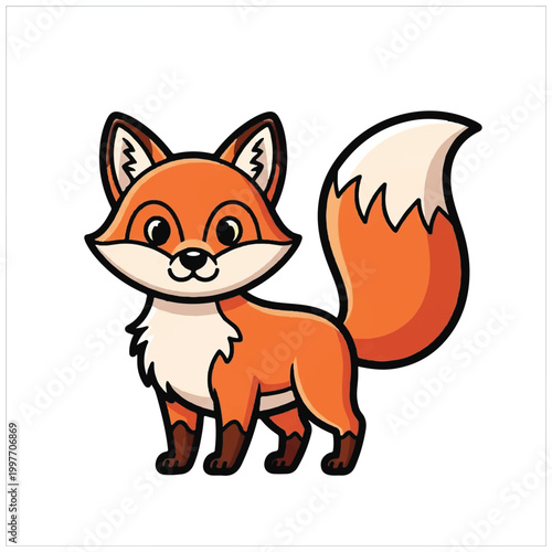 Cartoon Fox Character Illustration.