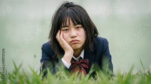 A poignant metaphor for the heavy, listless weight of youth. It captures the moment when the vibrant potential of childhood meets the dull, crushing monotony of academic expectations and social ennui.