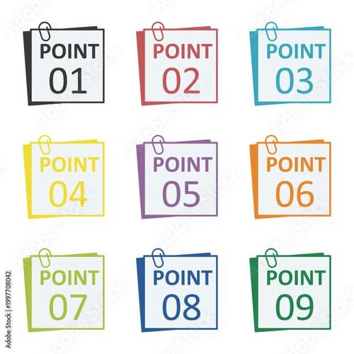 イラスト素材：ポイント,重要,チェック,注目,注意,数字