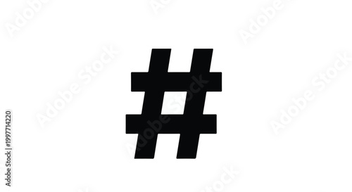 Simple hashtag symbol icon for social media trends and topics