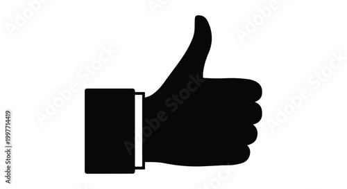 Thumbs up like button icon with cuff for social media approval