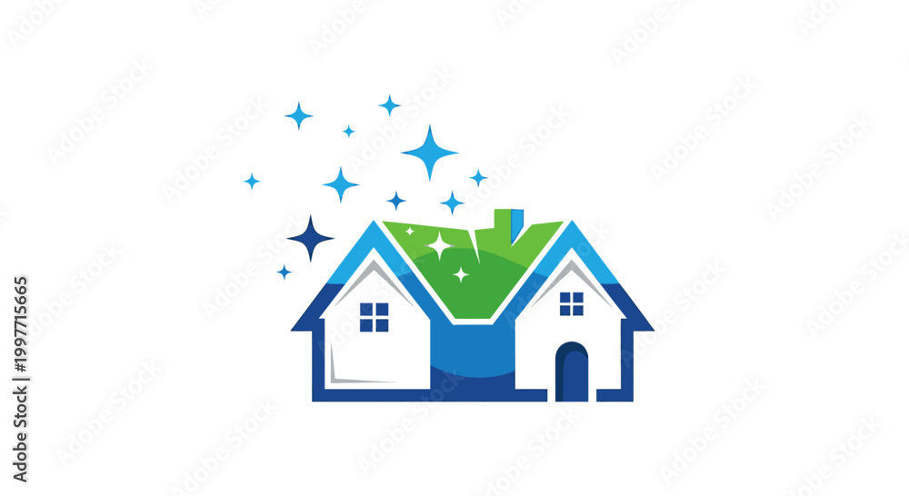 Fototapeta premium Eco friendly house with green roof.