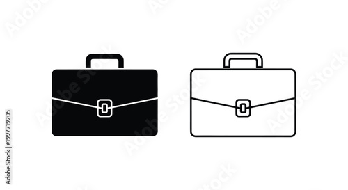Professional Briefcase Designs: Modern Business Essentials Vector