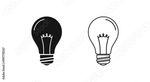 Lightbulb Design Ideas: Creative Concepts & Innovative Illustrations Vector