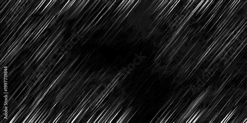 Abstract monochrome textured background with diagonal white brush strokes and subtle contour lines on black