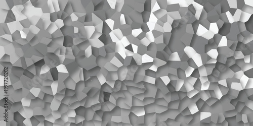 Textured Monochromatic Abstract Geometric Mosaic with Irregular Polygons and Subtle Light and Shadow Play