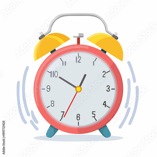 Retro alarm clock ringing early in the morning