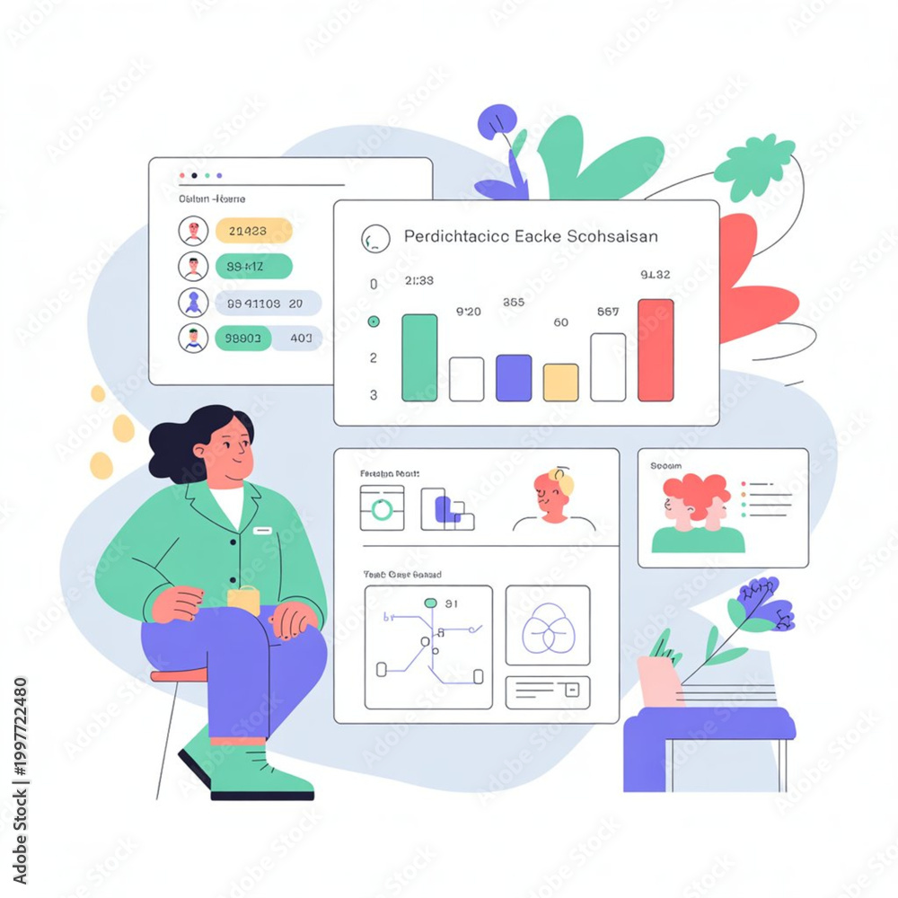 Naklejka premium Healthcare Predictive Analytics System