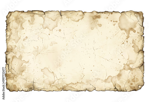 Vintage grunge paper texture with subtle stains and soft aged edges. Clean central space ideal for backgrounds, overlays, posters, or retro design projects requiring an authentic antique look.