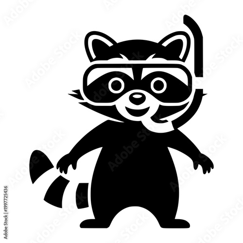 Raccoon with Snorkel Mask