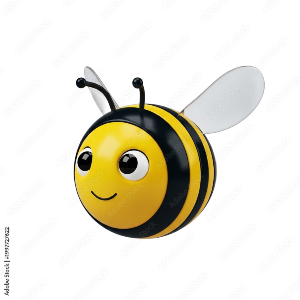 Obraz premium Smiling Cartoon Bee Character Illustration