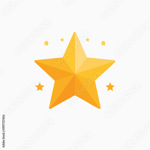 Golden star illustration with smaller stars celebrating achievement or success