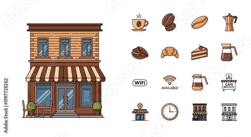 Bakery storefront with food items displayed.