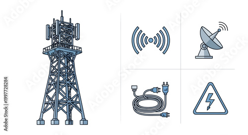 Cellular Tower Telecommunication Structure Equipment.