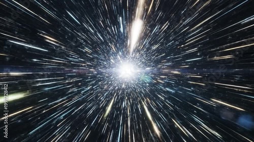 Cosmic Tunnel Vision: The captivating visual, showcasing a dynamic journey through a luminous tunnel, offering a feeling of speed, vastness, and limitless exploration.
