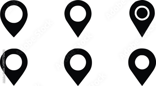 marker map marker icon set pin glyphs vector navigation symbol kit