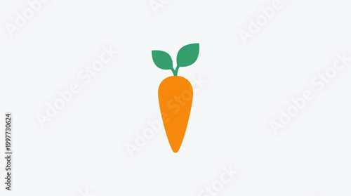 A single orange carrot with green leaves stands alone