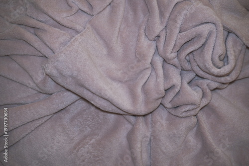Soft Crumpled Plush Blanket Background, Mauve Fleece Fabric Texture with Natural Folds, Cozy Hygge Home Decor Textile, Warm Fuzzy Bedding Background for Wellness and Lifestyle Design
