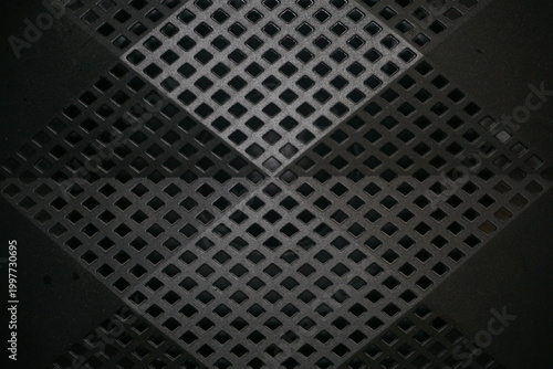 background, texture, metal, dark, perforated, grille, mesh, industrial, pattern, geometric, black, abstract, design, steel, iron, hole, vent, ventilation, speaker, macro, close-up, modern, tech, archi