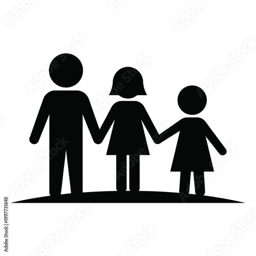 siluet children holding hand