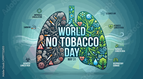 World No Tobacco Day Illustration for Smoking Awareness