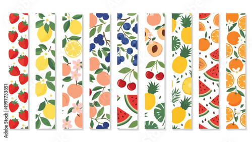 Vibrant Fruit Bookmark Designs for Stationery, Crafts & Gifts - Bulk Pack