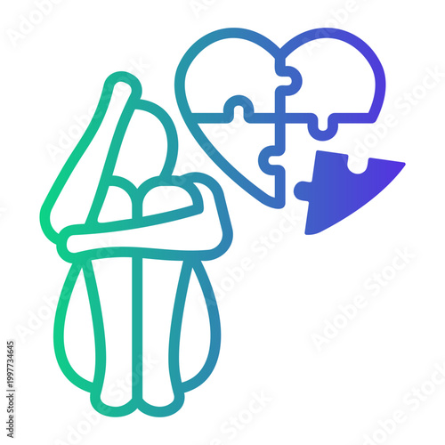 relationship Line Gradient Icon