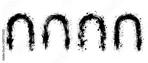 arch , Grunge brush distressed paint splatter vector set 