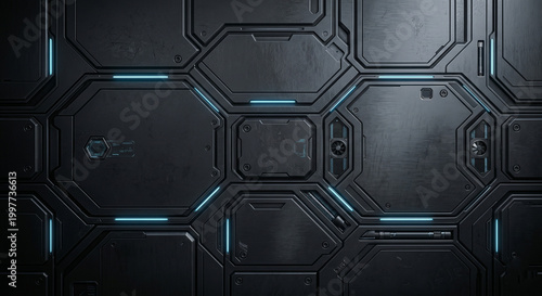 High-end 3D art sci-fi wall panel texture
