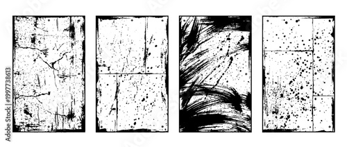 gypsum board , Grunge brush distressed paint splatter vector set 