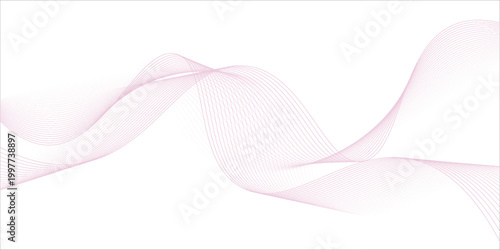 Abstract colorfull wave element for design. Digital frequency track equalizer. Stylized line art background.Vector illustration.Wave with lines created using blend tool.Curved wavy line, smooth stripe