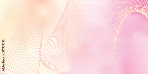 Soft Pink and Peach Abstract Gradient Background with Elegant Wavy Lines.Eps 10