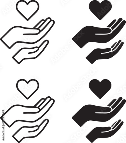 Helping Hands Charity Concept Graphic, helping hands charity concept graphic icon, helping hands charity concept graphic vector, social help, donation support, nonprofit care, community design