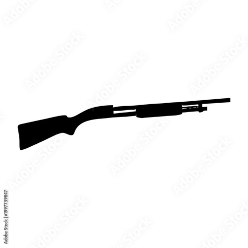 Εκτύπωση καμβά Silhouette of a Pump-Action Shotgun.