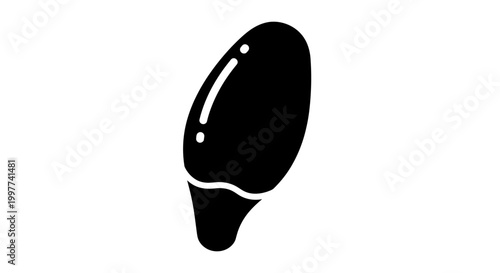 Human Appendix Organ Silhouette Icon