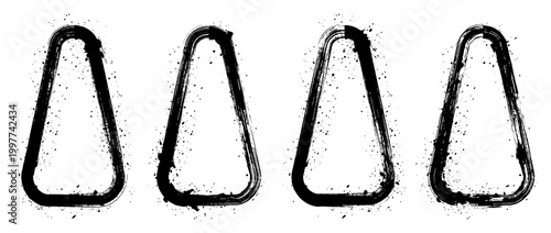 vbelt , Grunge brush distressed paint splatter vector set 