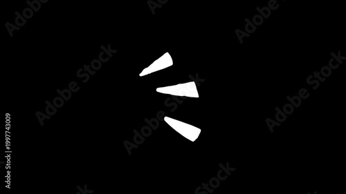 Speech sign animation. Sound wave cartoon, comic language symbols. Accent Element Set, White Highlight Element, Doodle loop animation with Alpha channel.