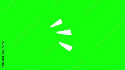 Comic language symbol animation. Speech sign movement, doodle sound wave cartoon, on green screen. 4k video.