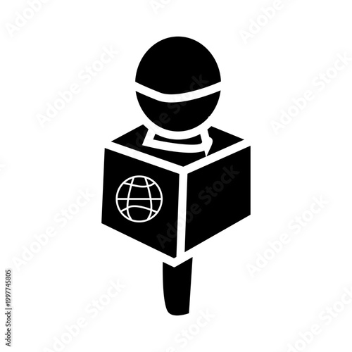 microphone for reporter symbol news theme icon 