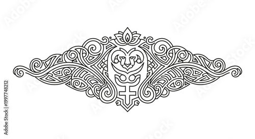 Celtic Knot Lion Symbol, Feminine Power, Strength, Ancient Art